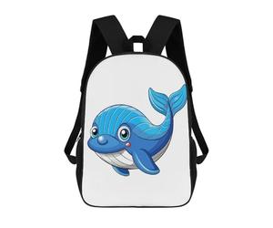 sinyumoney Cartoon Blue Whale Illustration Mochila Impresa En 3D Para Niños, Mochila Escolar, Mochilas De Viaje Para Niños, Bolsas De Libros De Alta Capacidad, Mochila Infantil 17inch