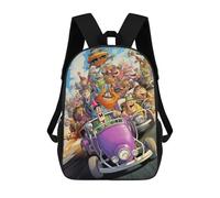 sinyumoney Cartoon Car Adventure -1 Mochilas Impresas En 3D Para Niños, Mochila Escolar, Mochila De Moda Para Niños De Primaria Y Secundaria 17inch
