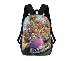 sinyumoney Cartoon Car Adventure -1 Mochilas Impresas En 3D Para Niños, Mochila Escolar, Mochila De Moda Para Niños De Primaria Y Secundaria 17inch