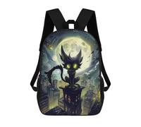 sinyumoney Cartoon Cat on Skyscraper at Night Mochilas Escolares Para Niños Y Niñas, Mochilas Deportivas Informales Para Primaria, Mochilas De Gran Capacidad Para Libros 17inch