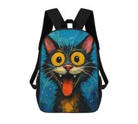 sinyumoney Cartoon Cat with Exaggerated Features Mochila Escolar Infantil Impresa En 3D Para Niños, Mochilas De Viaje, Bolsas Para Libros Para Niños Estudiantes De Primaria 17inch