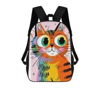 sinyumoney Cartoon Orange Cat with Big Eyes Mochilas Infantiles Mochila Escolar Mochila Impresa En 3D Para Niños Mochilas De Viaje Bolsas Para Libros Mochila Escolar Para Niños 17inch