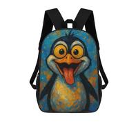 sinyumoney Cartoon Penguin Painting with Tongue Out Mochila Escolar Infantil Impresa En 3D Para Niños, Mochilas De Viaje, Bolsas Para Libros Para Niños Estudiantes De Primaria 17inch