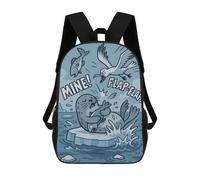 sinyumoney Cartoon Seal And Seagull Fish Dispute Mochila De Moda Para Papelería, Impermeable, Estilo Casual, Para Hombres Y Mujeres 17inch