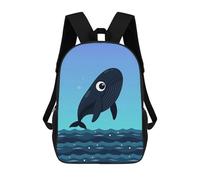 sinyumoney Cartoon Whale Jumping Out of Water Mochila Infantil, Mochila Escolar Impresa En 3D, Mochila Para Niños Y Niñas, Mochila Escolar Ajustable Para La Escuela Primaria 17inch