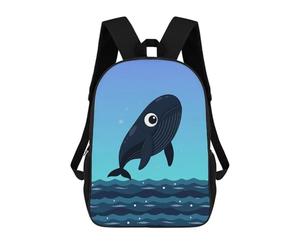 sinyumoney Cartoon Whale Jumping Out of Water Mochila Infantil, Mochila Escolar Impresa En 3D, Mochila Para Niños Y Niñas, Mochila Escolar Ajustable Para La Escuela Primaria 17inch