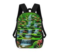 sinyumoney Cascading Waterfall Garden with Swans Mochila Escolar Para Niñas Mochila Impermeable Mochila Informal De Día Mochila Ligera Para Niño Y Niña Mochila Escolar 17inch