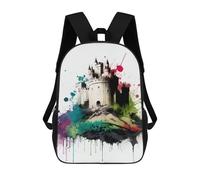 sinyumoney Castle in Colorful Ink Mochilas Infantiles Escolares Impresas En 3D, Mochilas Para Niños, Mochilas De Viaje Para Niños Y Niñas, Mochilas Escolares Para Niños 17inch