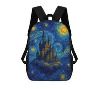 sinyumoney Castle in Starry Night Style Mochila Escolar Infantil Impresa En 3D, Mochila Informal De Moda Para Niños, Mochila De Viaje De Alta Capacidad Para Libros Para Niños 17inch