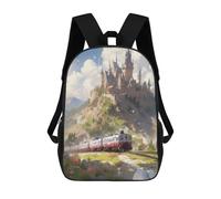 sinyumoney Castle in The Sky Train Mochila Escolar Impresa En 3D Para Niños Y Niñas, Mochila Escolar, Mochila De Viaje Para Niños 17inch