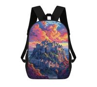 sinyumoney Castle on A Hill with Vibrant Sky Mochila Escolar Infantil De 17 Pulgadas Con Estampado 3D, Mochila Moderna Para Niños, Mochilas De Viaje, Bolsas Para Libros, Mochila Escolar Infantil