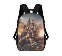 sinyumoney Castle on Turtle's Back Mochilas Para Niños Y Estudiantes, Mochilas Escolares Impresas En 3D, Mochilas Para Estudiantes De Primaria Y Secundaria Para Niños Y Niñas 17inch