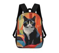sinyumoney Cat Abstract Mochilas Para Niños Mochilas Escolares Mochila Escolar Para Niños Impresa En 3D Mochilas De Viaje De Moda Para Niños De Primaria Y Secundaria 17inch