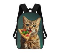 sinyumoney Cat And His Pizza Mochila, Mochila Infantil, Mochila Escolar Para Estudiantes, Mochila Para Libros, Mochila Escolar Impresa En 3D Para Niños Y Niñas 17inch