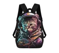sinyumoney Cat As An Astronaut Mochilas Escolares Para Niños Y Niñas, Mochilas Deportivas Informales Para Primaria, Mochilas De Gran Capacidad Para Libros 17inch