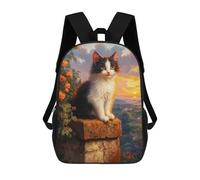 sinyumoney Cat at Sunset Mochilas Infantiles Mochila Escolar Mochila Impresa En 3D Para Niños Mochilas De Viaje Bolsas Para Libros Mochila Escolar Para Niños 17inch