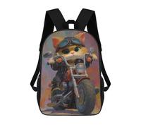 sinyumoney Cat Biker Adventure -1 Mochila Escolar Infantil De 17 Pulgadas Con Estampado 3D, Mochila Moderna Para Niños, Mochilas De Viaje, Bolsas Para Libros, Mochila Escolar Infantil