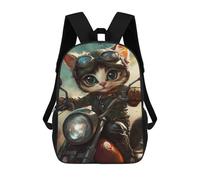sinyumoney Cat Biker Adventure Mochila De Negocios Para Portátil, Mochila Unisex Informal Para Niñas, Niños Y Adolescentes 17inch