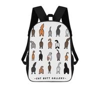 sinyumoney Cat Butt Funny Poster Mochila Impresa En 3D Para Niños, Mochila Escolar, Mochilas De Viaje Para Niños, Bolsas De Libros De Alta Capacidad, Mochila Infantil 17inch