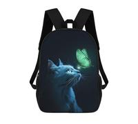 sinyumoney Cat Butterflies Mochila Escolar De Moda Para Estudiantes, Adecuada Para Niños Y Niñas, Mochila Informal Para Viajes Al Aire Libre, Esencial Para El Día A Día 17inch
