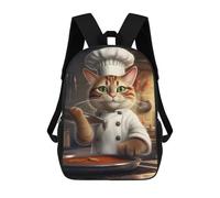 sinyumoney Cat Chef Baking Mochila Escolar Impermeable Para Ordenador, Ideal Para El Campus, Actividades Al Aire Libre, Viajes Y Deportes 17inch