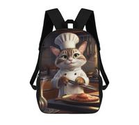 sinyumoney Cat Chef Cooking Bake Mochilas De Moda Impresas En 3D 17inch Mochila Escolar Informal Para Niños De Primaria Y Secundaria