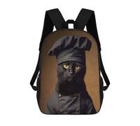 sinyumoney Cat Chef in Uniform Mochilas Impresas En 3D Para Niños, Mochila Escolar, Mochila Informal Para Exteriores, Mochila Informal De Moda Para Niños, Lindas Bolsas De Viaje 17inch