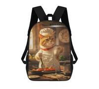 sinyumoney Cat Chef Mochila Con Bolsillo Mochilas Impresas En 3D, Mochilas De Viaje, Mochilas Para Libros, Mochila Escolar Para Niños 17inch