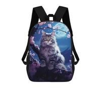 sinyumoney Cat Cherry Blossom Japan Mochilas Impresas En 3D Para Niños, Mochila Escolar, Mochila Informal Para Exteriores, Mochila Informal De Moda Para Niños, Lindas Bolsas De Viaje 17inch
