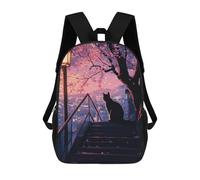 sinyumoney Cat Cherry Blossoms Tree Mochila Infantil, Mochila Escolar Para Niños, Mochila Escolar Infantil Con Estampado 3D De Dibujos Animados, Mochila De Gran Capacidad Para Niños Y Niñas 17inch
