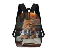 sinyumoney Cat Drinking Coffee Mochila Escolar Infantil, Mochilas Impresas En 3D, Mochilas Escolares De Moda Para Niños De Primaria Y Secundaria 17inch