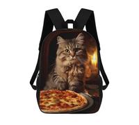sinyumoney Cat Eating Pizza Mochila Escolar Infantil Impresa En 3D, Mochila Informal De Moda Para Niños, Mochila De Viaje De Alta Capacidad Para Libros Para Niños 17inch