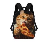 sinyumoney Cat Eating Pizza Mochilas Infantiles Impresas En 3D Para Niños, Mochilas Escolares De Moda, Mochilas De Viaje, Mochilas Escolares Para Niños De Primaria 17inch