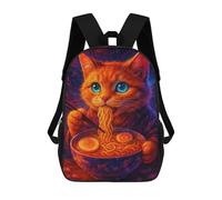sinyumoney Cat Eating Ramen in Space Mochilas Infantiles Escolares Impresas En 3D, Mochilas Para Niños, Mochilas De Viaje Para Niños Y Niñas, Mochilas Escolares Para Niños 17inch