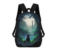 sinyumoney Cat Forest Moon Tower Mochila Infantil Con Impresión 3D, Mochila Escolar Para Niños, Mochila Informal Divertida Para Niños Y Adolescentes 17inch