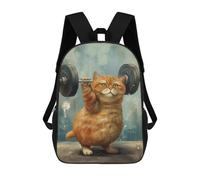 sinyumoney Cat Funny Training Strong Mochila Escolar Impresa En 3D Para Niños, Mochila Escolar, Mochilas De Viaje, Bolso Informal De Moda Para Niños Y Estudiantes 17inch