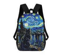 sinyumoney Cat Gazing at Starry Night Mochila De Trabajo Para Portátil, Mochila Para Hombres, Mujeres Y Adolescentes 17inch