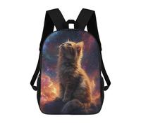 sinyumoney Cat Gazing at Stars Mochila Escolar Mochilas Escolares Para Niñas Y Niños Mochila Con Bolsillo Mochila Escolar De Moda Para Niños 17inch