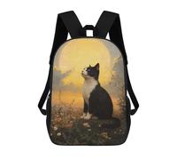 sinyumoney Cat Gazing at The Moon Mochilas Para Niños Mochila Escolar Mochila Escolar Impresa En 3D Para Niños Estudiantes De Primaria Y Secundaria 17inch