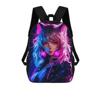 sinyumoney Cat Girls Neon Pink Mochila Escolar Infantil Impresa En 3D Para Niños, Mochila De Viaje De Alta Capacidad, Mochilas Para Libros De 17 Pulgadas Para Niños