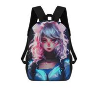 sinyumoney Cat Gorl Pink White Hair Mochila Escolar Mochila Para Niños Impresa En 3D Mochilas Infantiles Para Niños Y Niñas Mochilas Escolares Mochilas De Viaje Para Niños 17inch
