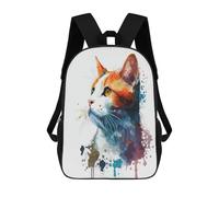 sinyumoney Cat Head Watercolor Art Mochila Escolar Ligera Para El Colegio, Mochila Escolar De Día, Mochila Para Libros Para La Universidad Para Niñas, Adolescentes 17inch