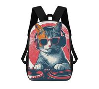 sinyumoney Cat Headphone Dj Music Mochila, Mochila Escolar Impresa En 3D, Bolsa Para El Almuerzo Escolar, Mochila De Viaje, Mochila Para Amigos, Mochila Escolar Para Niñas Y Niños 17inch