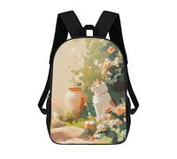 sinyumoney Cat in A Garden Mochila Infantil Para Niñas Y Niños, Mochila De Día, Escuela Primaria, Perfecta Para La Vuelta Al Cole O Educación Física, Regalos Y Viajes 17inch