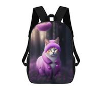 sinyumoney Cat in A Magical Forest Mochila Escolar Para Niños Con Impresión 3D, Mochila Moderna Para Niños Y Niñas, Mochila Informal Para Estudiantes. 17inch