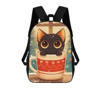 sinyumoney Cat in Coffee Mug Mochila Infantil, Mochila Escolar De Gran Capacidad Para Estudiantes, Mochila Para Libros, Mochila Para Niños, Niñas, Adultos Y Adolescentes 17inch