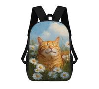 sinyumoney Cat in Daisy Field Painting -1 Mochila Escolar Resistente Al Agua, Mochila De Viaje, Bolsa Para Computadora Para Hombres, Mujeres Y Adolescentes 17inch