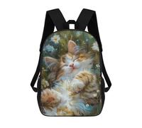 sinyumoney Cat in Garden Flowers Mochila Escolar Ligera Para Aeropuerto, Estudiantes Universitarios, Mochila Para Hombres, Mujeres Y Adolescentes 17inch