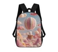 sinyumoney Cat in Hot Air Balloon Dreamscape Mochilas Escolares Para Niños Y Niñas, Mochilas Deportivas Informales Para Primaria, Mochilas De Gran Capacidad Para Libros 17inch