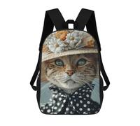 sinyumoney Cat in Polka Dot Hat Mochila Mochila Informal Para El Día A Día, Para La Escuela, El Trabajo Y Los Viajes Para Hombres, Mujeres Y Adolescentes 17inch
